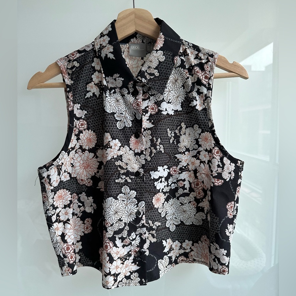 ASOS printed cropped tank top